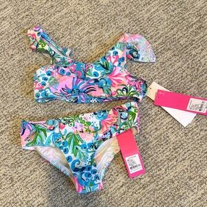 Lilly Pulitzer Pink and Blue Floral Bikini Set